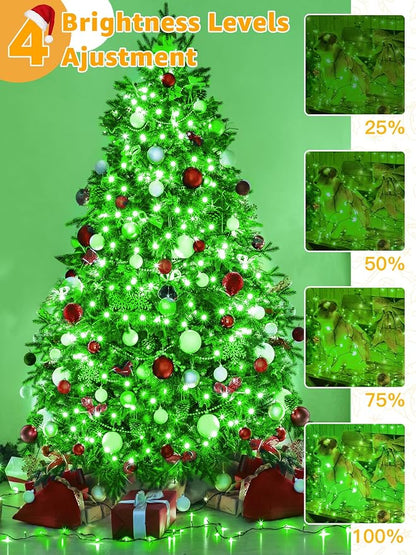BrightChristmas 500 LED 164 FT Christmas Lights, Waterproof Outdoor String Lights with Remote and Timer, Christmas Tree Lights with 8 Modes Dimmable, Fairy Lights for Holiday Decor (Green)