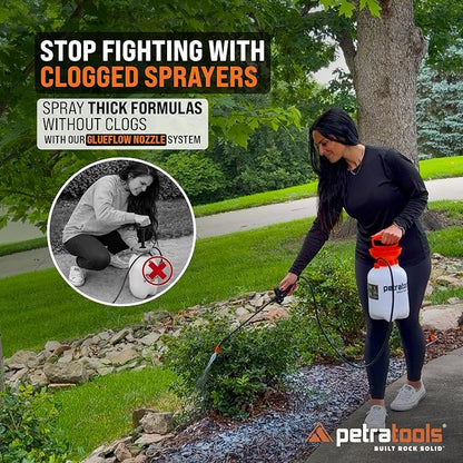 PetraTools LOCKSCAPE Mulch Glue Sprayer 1 Gal - Standard Kit (HD101) | Pump sprayer for mulch glue, rock glue, landscape adhesive, fertilizer, weed killer and lawn and garden chemicals