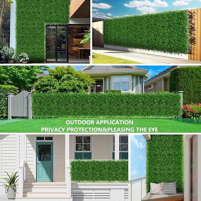 Grooy 60"x180"(75 SQFT) Artificial Hedge Grass Wall Roll Panels, Green Wall Panels, Plant Wall, Greenery Wall Backdrop, UV Protected Privacy Fence Screen for Outdoor Indoor Wedding Décor