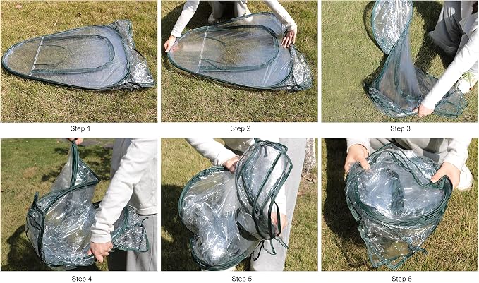 Gardzen 2-Pack 27"x27"x31" Pop up Grow Greenhouse Small Greenhouse, Steel Frame Portable Plant Flowers Mini Green House Zipper Cover for Outdoor & Indoor Use