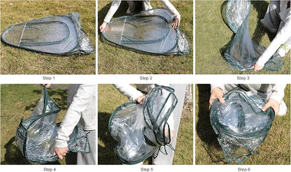 Gardzen 2-Pack 27"x27"x31" Pop up Grow Greenhouse Small Greenhouse, Steel Frame Portable Plant Flowers Mini Green House Zipper Cover for Outdoor & Indoor Use