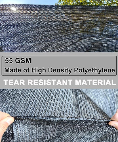 40%-50% Black Shade Cloth for Garden,10FT x 10FT Sun Block Mesh Tarp | Sun Shade Cover for Plants Cover, Greenhouse, Patio, Vegetables, Chicken Coop, Shade Net for Outdoor Protection