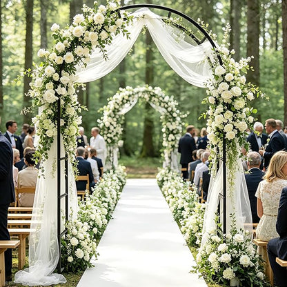 Metal Garden Arch Trellis for Climbing Plants, 94.5" H x 55" W Outdoor Arbor with Rust-Proof Steel Frame, Heavy-Duty Wedding Arch Stand for Ceremony Decor, Balloon Arch Frame for Parties