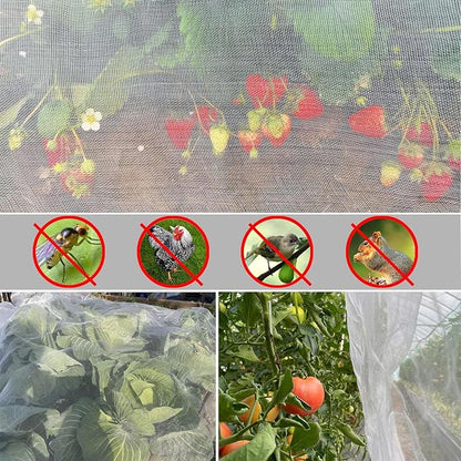2 Pack 6.5x10 Ft Garden Netting Mesh Plant Covers to Keep Small Animals Pest Out Protect Fine Insect Pest Barrier Bird Raised Bed Cover for Vegetables Fruits Flowers