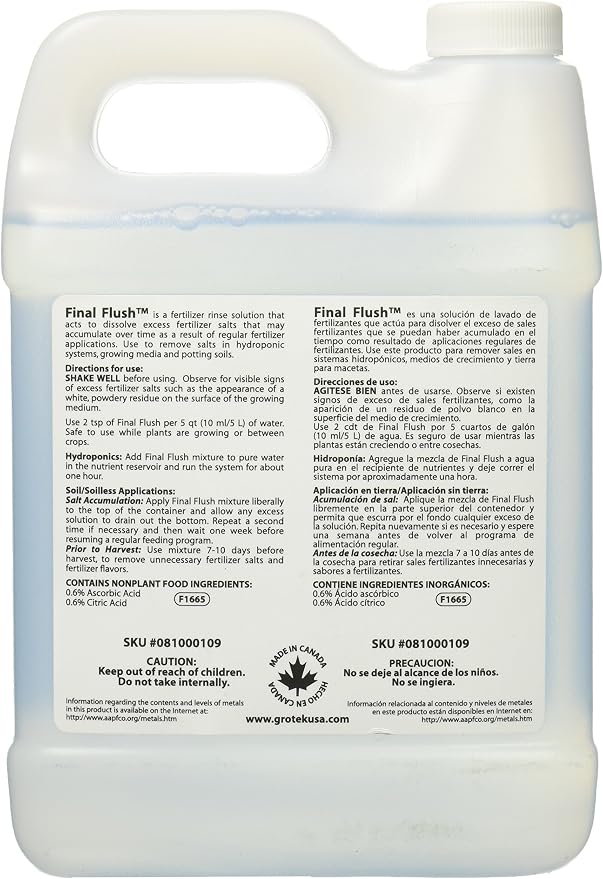 Grotek GTFF1L Final Flush Plant Nutrient, 1L
