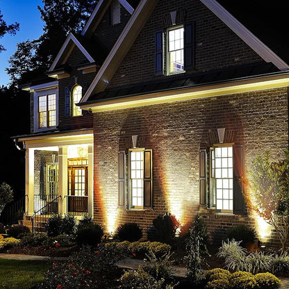 Outdoor Landscape lighting Low Voltage, 65.6FT Wired LED Spot light with Plug-in Transformer, IP65 Waterproof Outside Uplight 18W 1800LM for Yard Garden Tree Pathway House, Warm White 3000K, Pack of 6
