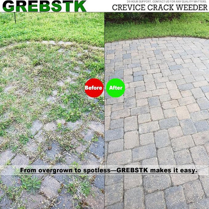 GREBSTK Crack Weeder Crevice Weeding Stainless Steel Sharp Tool, 38 in | Razor-Sharp Rust-Resistant L-Shaped Blade, Comfortable Non-Slip Handle, for Patio Cracks, Driveway Gaps, Walkway Edging