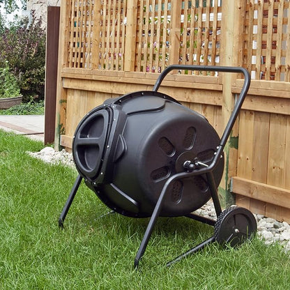 KoolScapes Wheeled Tumbling Composter, 50-Gallon, Black