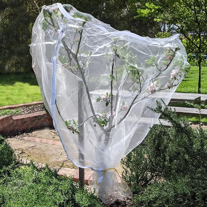 Zippered Caterpillar Sleeve, Milkweed Plant Netting, Garden Netting Plant Covers Bird Net with Drawstring, 24 inch Square Top, 48 inch Drop