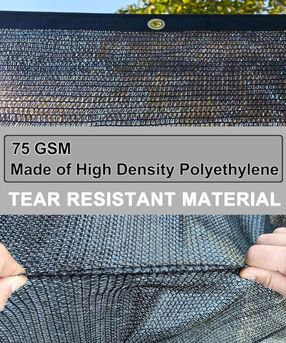 70% Black Sun Shade Cloth 8FT x 10FT, Outdoor Shade Netting with Grommets | UV Sunblock Fabric for Garden, Plants Cover, Greenhouse, Pergola, Patio, Porch & Chicken Coop,Tomatoes