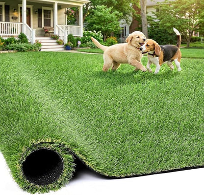 Artificial Grass Rug Indoor Outdoor, 5 x 6FT Faux Grass Turf with Drainage Holes, Realistic Artificial Lawn Rug Dog Pets Mat, Turf Carpet for Garden Lawn Landscape Balcony Patio Backyard Decor