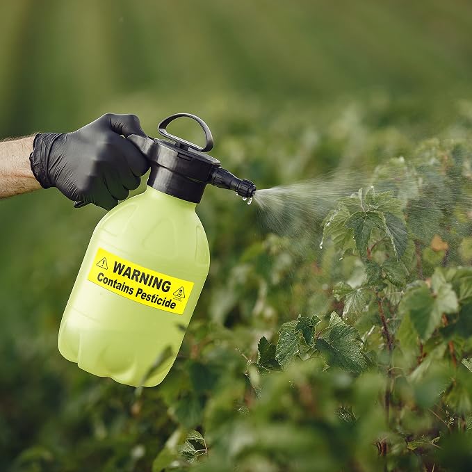 Pesticide Sticker - Insecticide Sticker Warning Signage for Pump and Garden Sprayers: Weather and Fade Resistant, Extreme Stick, Commercial Grade, Pesticide Labels - USA Made (2 Labels)