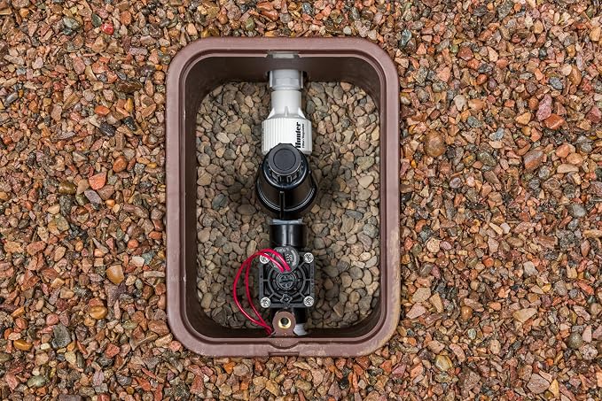 Hunter PCZ10140 Drip Irrigation Kit, 1 in. Valve, Filter, 40 PSI Regulator | Drip irrigation control kit with 1 in. PGV valve, 150-mesh filter, 40 PSI regulator, 3/4 in. outlet, and 0.5-15 GPM flow