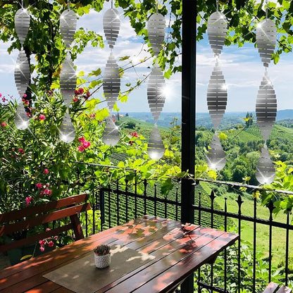 Stainless Steel Bird Deterrents for Outside Patio, Reflective 3D Bird Scare Devices Wind Spinners Outdoor Decor, Woodpecker Deterrent Bird Reflectors to Keep Pigeon Crow Away House Yard Window, 6 Pcs