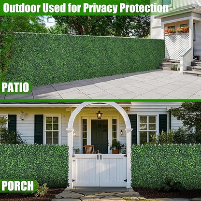 Artificial Boxwood Roll,71x126 in(62 sqft) UV-Anti Faux Ivy Grass Wall Backdrop for Balcony Privacy, Fake Grennery Wall Decor for Garden, Patio, Backyard