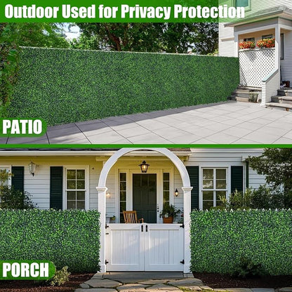 Artificial Boxwood Roll,71x144 in(72 sqft) UV-Anti Faux Ivy Grass Wall Backdrop for Balcony Privacy, Fake Grennery Wall Decor for Garden, Patio, Backyard