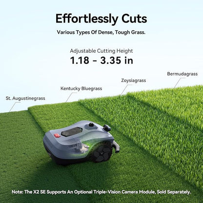 Neomow X2 SE 360° 3D LiDAR Robot Lawn Mower, Wire Free for 0.75 Acre, No RTK Antenna, 4G App Control, GPS Anti-Theft, 13Ah, IPX6, Support Upgrade AI Bionic Triple Vision Module for Auto-Mapping