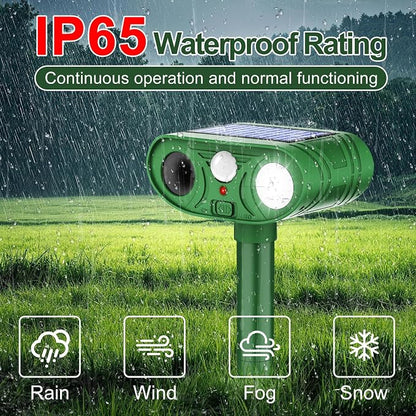 Ultrasonic Deer Repellent Devices Solar Animal Repellent Outdoor with Motion Sensor to Keep Cat Rabbit Raccoon Out of Yard Garden Farm Squirrel Fortress Pro Deer Deterrent for Plant,4Pack