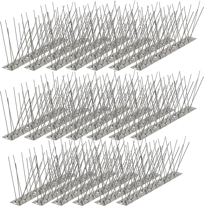 Bird Spikes 16.4FT, 304 Stainless Steel Bird Deterrents Spikes for Outside to Keep Birds Away Bird Scare Devices Outdoor 20Pcs