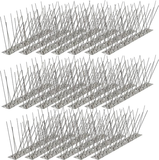 Bird Spikes 16.4FT, 304 Stainless Steel Bird Deterrents Spikes for Outside to Keep Birds Away Bird Scare Devices Outdoor 20Pcs
