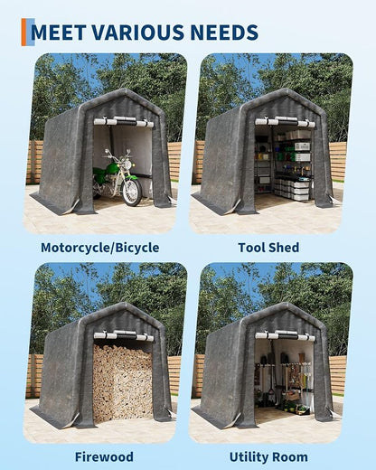 6X6 ft Heavy-Duty Portable Outdoor Storage Shed