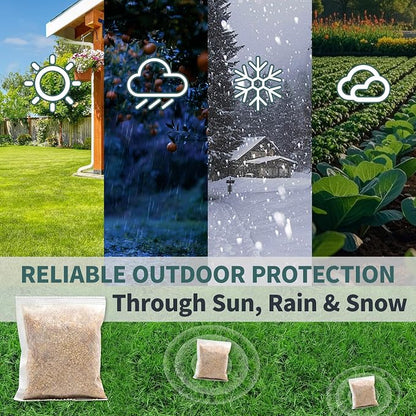 Deer & Rabbit Repellent Pouches, 10-Pack, Long-Lasting Outdoor Protection, Natural Peppermint & Garlic Oil Formula, Safe for Family & Pets, Weather-Resistant for Gardens, Lawns & Landscapes