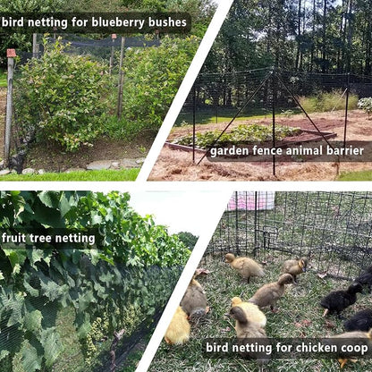 POYEE 10x30ft Bird Netting, 1/2-inch Square Mesh Garden Netting | Animal Barrier for Vegetables, Fruit Trees, Blueberry Bushes, Strawberries – Protects against Deer, Chickens, Squirrels