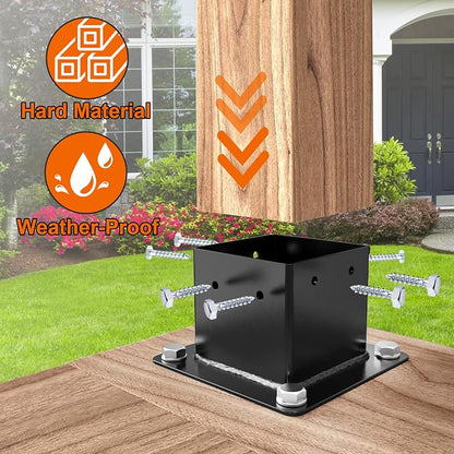 3-Way & 4-Way Pergola Brackets, 4"x4" Pergola Kit, Wood Post Base Bracket for Gazebos, Patio Pergolas, Log Cabin, Wooden Beams (12PCS)