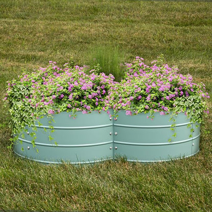 Sunnydaze Galvanized Raised Garden Bed - Outdoor Planter Box for Backyard or Patio - Steel Metal Raised Bed for Gardening Vegetables, Flowers, Herbs - 43 x 43 x 12 in - Green - Clover