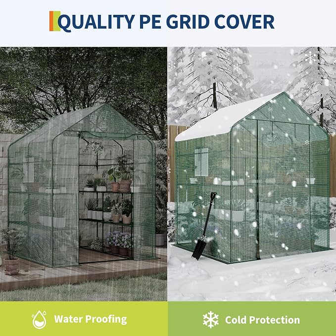 Portable Greenhouse, 57 x 57 x 76'' Greenhouses for Outdoors, Durable Small Green House Kit, Thicken PE Cover, Walk in Green Houses for Indoor Backyard Outside