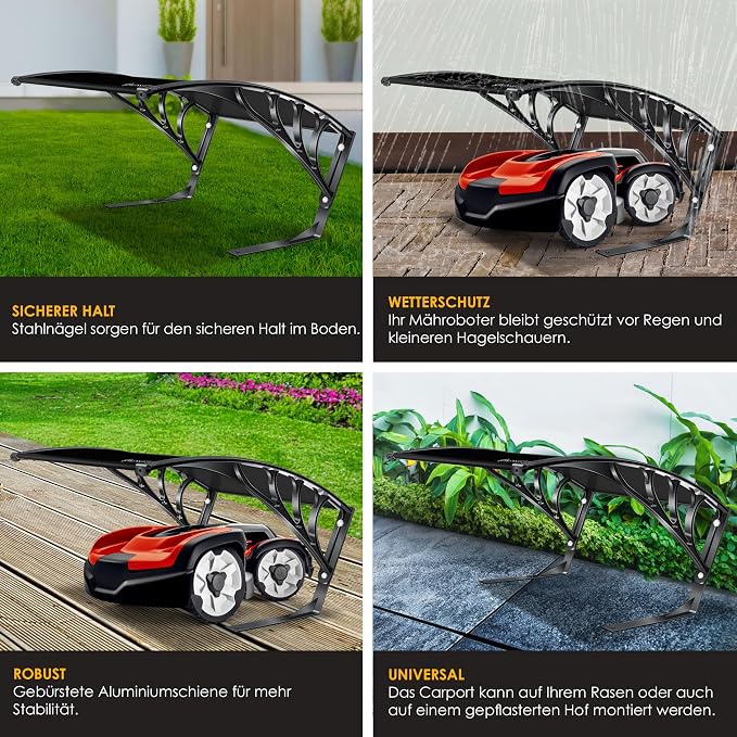Kesser Mowing Robot Garage Roof Carport Roof for Lawn Mower Lawn Robot Car Owner Garden Weather-Resistant Mower Garage Including Mounting Material, Dimensions 82 x 103 x 47 cm