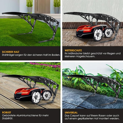 Kesser Mowing Robot Garage Roof Carport Roof for Lawn Mower Lawn Robot Car Owner Garden Weather-Resistant Mower Garage Including Mounting Material, Dimensions 82 x 103 x 47 cm