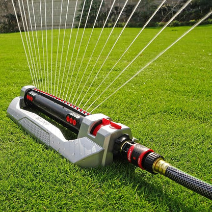 Eden 94116 Heavy Duty Metal 3-Way Oscillating Sprinkler for Large Lawn and Garden W/Quick Connect Starter Set