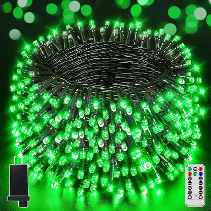 BrightChristmas 500 LED 164 FT Christmas Lights, Waterproof Outdoor String Lights with Remote and Timer, Christmas Tree Lights with 8 Modes Dimmable, Fairy Lights for Holiday Decor (Green)
