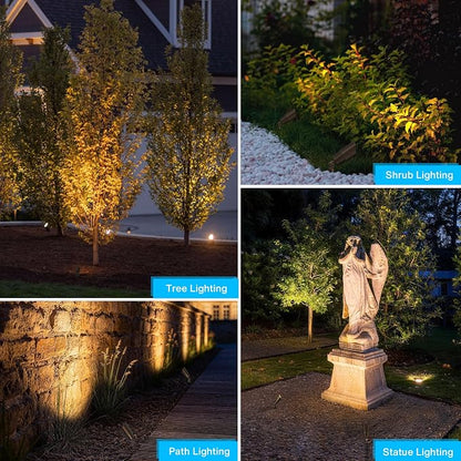SUNVIE Solid Brass Low Voltage Landscape Lighting 12V Heavy Duty LED Landscape Lights Waterproof Landscape Spotlight Outdoor for Garden Yard, Classic Outdoor Spotlight Without Bulb, 12 Pack, Bronze