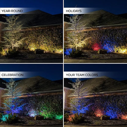 Enbrighten LED Ground Lights Outdoor 40ft | Color Changing | Remote Control | Path Lighting | Pack of 2