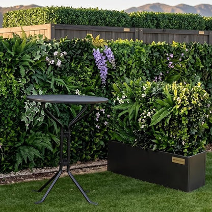 NatraHedge Hampton Wooden Planter Box (44"" Lx15 Wx15 H) Black-Aluminum | (Black Aluminum) Classic Indoor and Outdoor Rectangular Garden Use for Patio Yard Greenhouse Vegatable Flowers and Herb
