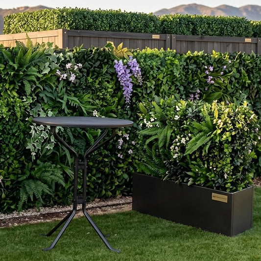 NatraHedge Hampton Wooden Planter Box (44"" Lx15 Wx15 H) Black-Aluminum | (Black Aluminum) Classic Indoor and Outdoor Rectangular Garden Use for Patio Yard Greenhouse Vegatable Flowers and Herb