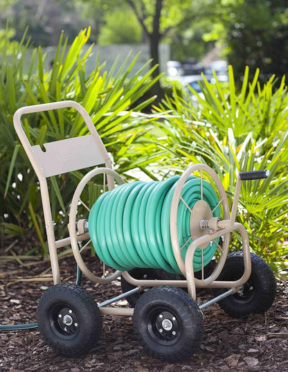 Liberty Garden 300-ft Hose Reel Cart + Flexzilla 100-ft Garden Hose