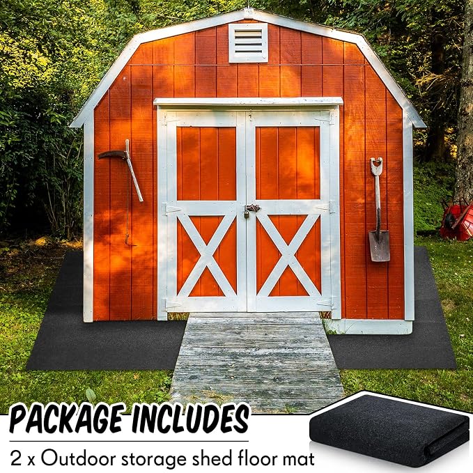 Haull 2 Pcs 6 x 4 ft Outdoor Storage Shed Floor Mat Waterproof Carport Storage shed mat Non Slip Patio Furniture Mat for Protect