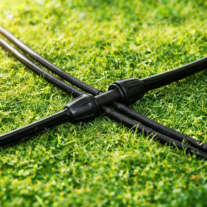 MIXC 80% Water-Saving Soaker Hose – 1/4" x 100 Ft Drip Irrigation Tubing for Garden, Lawn, Flower Beds & Vegetable Rows, with 1/4" Drip Fittings