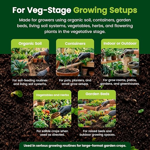 Pride Lands Veg Premium Organic Dry Top Dress Fertilizer for The Vegetative Cycle, Bigger Buds and Healthier Plants with Our Complete Veg Food, All Natural, Safe for Plants You Consume, 2 lb