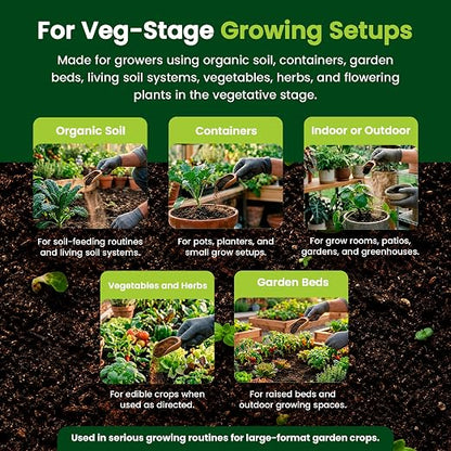 Pride Lands Veg Premium Organic Dry Top Dress Fertilizer for The Vegetative Cycle, Bigger Buds and Healthier Plants with Our Complete Veg Food, All Natural, Safe for Plants You Consume, 2 lb