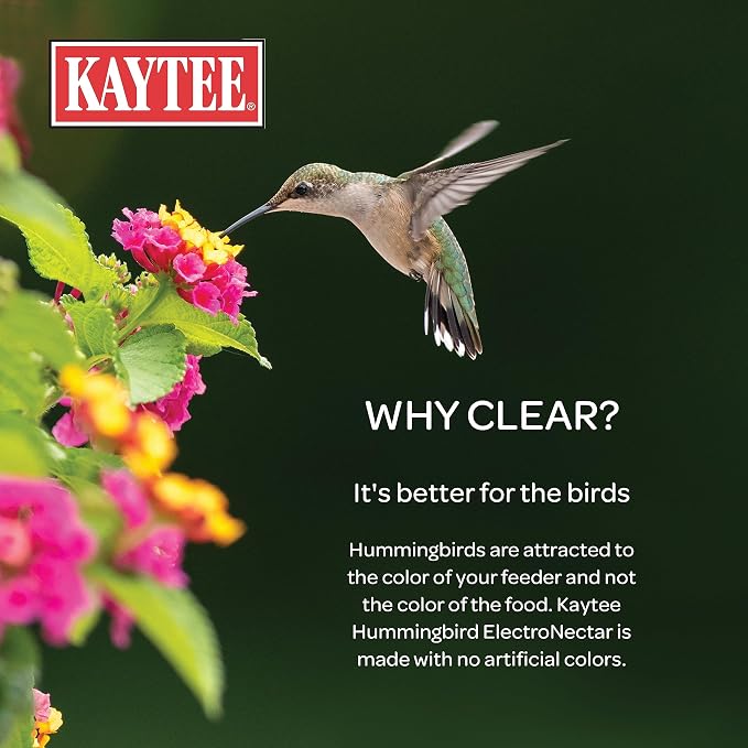 Kaytee Hummingbird ElectroNectar Wild Bird Food, 16 oz Concentrate 2 Pack, Makes 128 oz of ElectroNectar