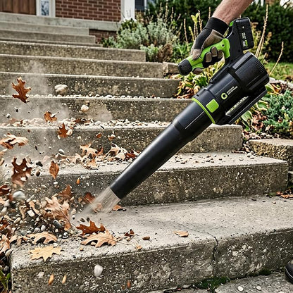 20V Electric Leaf Blower, 650CFM & 200MPH, 18,000 RPM | Battery Leaf Blower, Handheld Blowing for Lawn, Driveway, Small to Medium Yard Cleaning