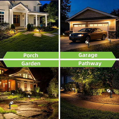hykolity Low Voltage LED Landscape Spotlights, Aluminum Spot Lights Outdoor | Waterproof Outdoor Spot Lights, 12-15V 7.5W 390LM, Black Wired Landscape Lighting for Yard Garden Pathway, 4 Pack