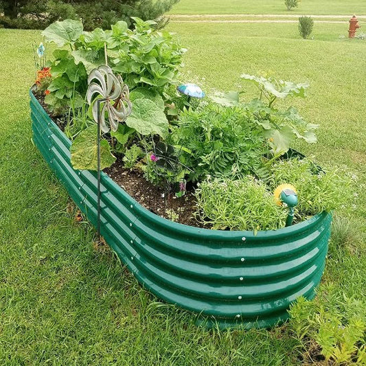 Galvanized Raised Garden Bed, 18" Tall Metal Raised Beds for Gardening | 8x3x1.5ft, Large Planters Boxes for Outdoor Plants Vegetables, Flowers, Herbs & Tomatoes, Above Ground Garden Beds Kit, Green