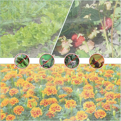 2 Pack Garden Netting for Raised Beds, 6x3 FT Mesh Plant Covers with Drawstring for Garden Protection, Raised Bed Bird Netting Pest Barrier Screen for Protecting Vegetables Fruits Flowers Crops