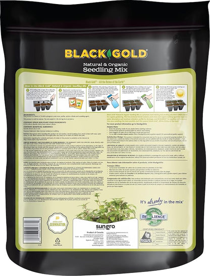 SunGro Horticulture Seedling Mix - Organic Seed Starting Mix - 8 Quart - Lime, Perlite, Sphagnum Peat Moss