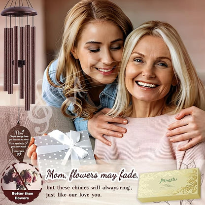Gifts for Mom from Daughter Son,Bronze Wind Chimes, Best Mom Ever Gift for Mama Mother in Law，32"